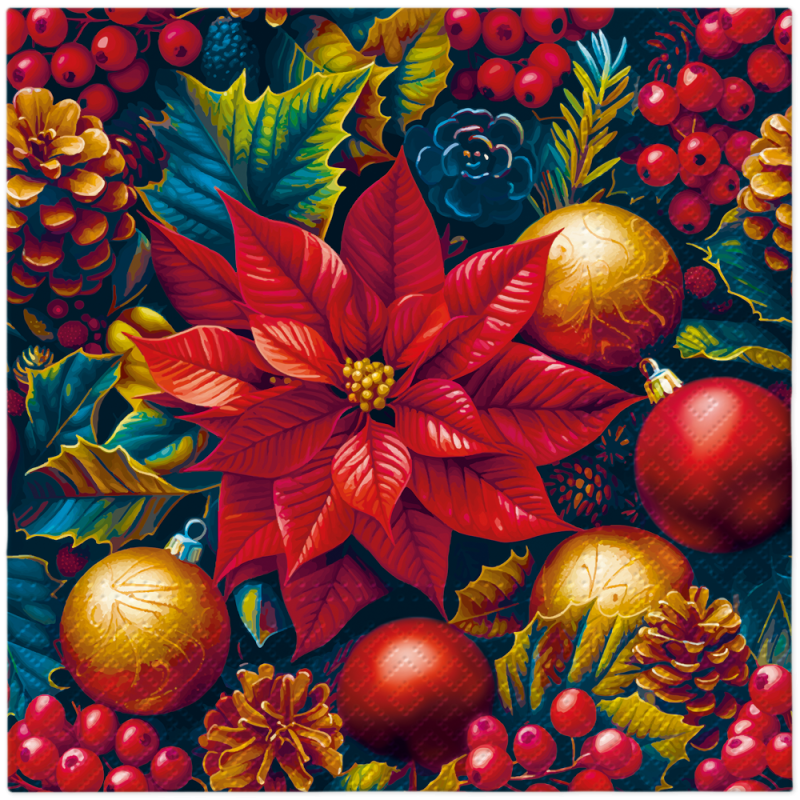 PAW - Lunch servetten - Vintage Poinsettia Charm
