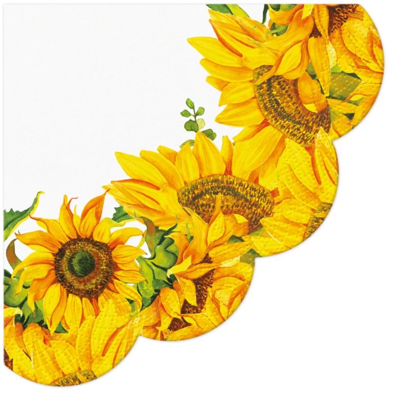 PAW Ronde servetten - Dancing Sunflowers PAW Ronde servetten - Dancing Sunflowers