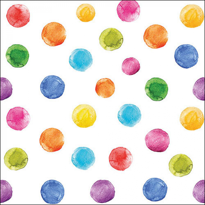 Ambiente Lunch Servetten - Polka dots - White mix