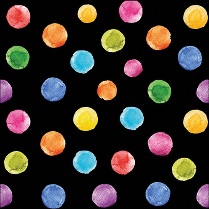 Ambiente Lunch Servetten - Polka dots - Black mix