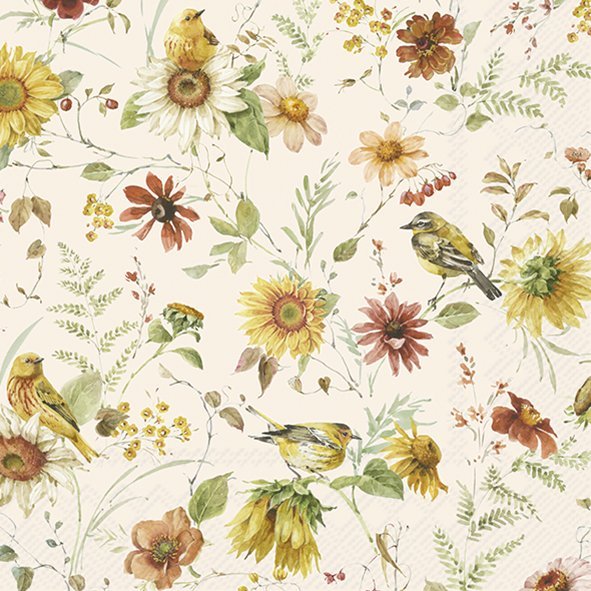 IHR - Lunch servetten - Late Summer Beauties Cream