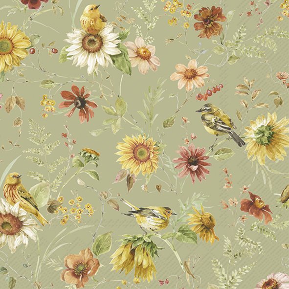 IHR - Lunch servetten - Late Summer Beauties Green