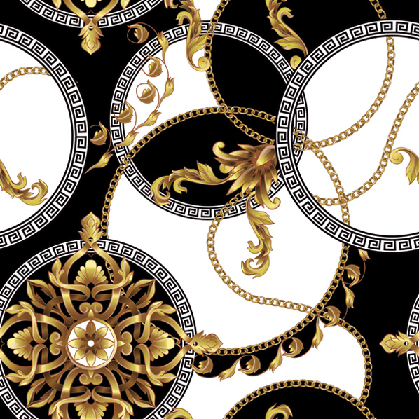 Daisy - Lunch servetten - Golden Barocco Rosettes in Circles