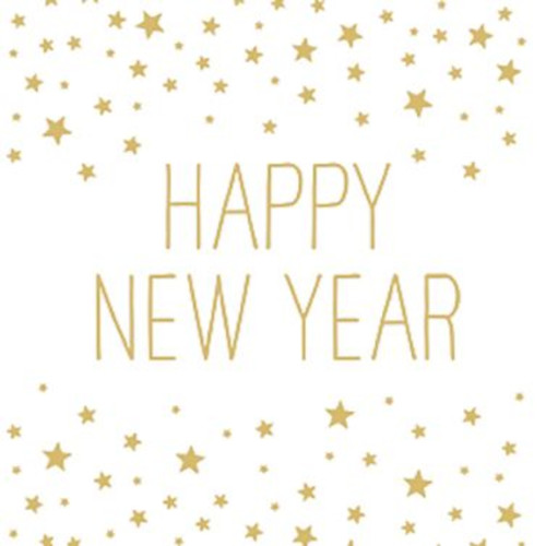 PPD - Lunch servetten - Happy New Year White