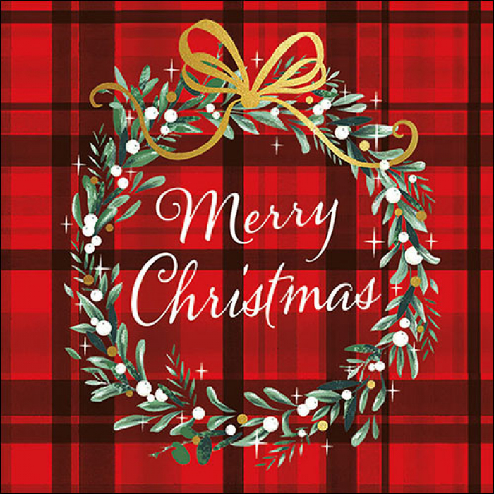 Ambiente Lunch Servetten - Christmas plaid red