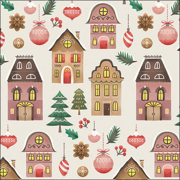 Ambiente Lunch Servetten - Christmas at home cream