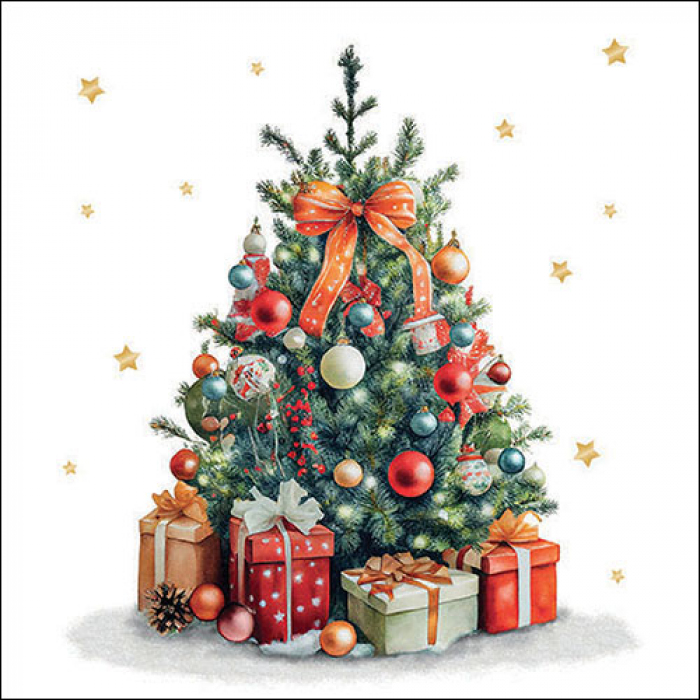 Ambiente Lunch Servetten - Decorated Christmas tree