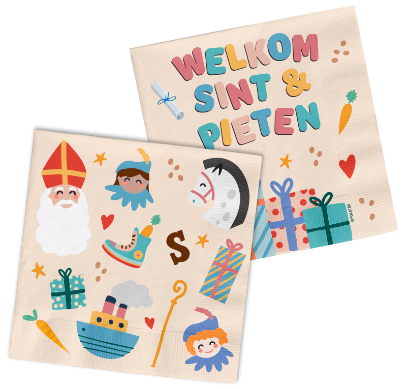 Cocktail servetten - Welkom Sint & Pieten