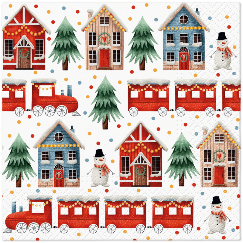 PAW - Lunch servetten - Cozy Christmas town