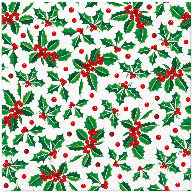 Cocktail servetten - Holly Pattern