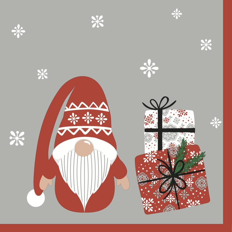 P+D - Lunch servetten - Gnome with Gifts