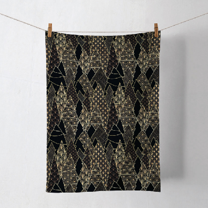 Ambiente - Theedoek - Luxury Trees Black