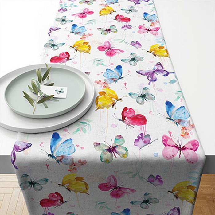 Ambiente - Tafelloper - Butterfly Collection White Ambiente - Tafelloper - Butterfly Collection White