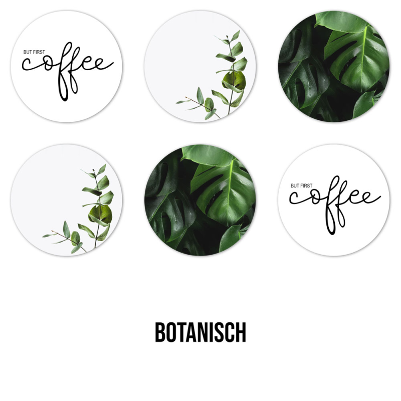 Ronde onderzetters - Botanisch - Planten - Bladeren - Koffie Ronde onderzetters - Botanisch - Planten - Bladeren - Koffie