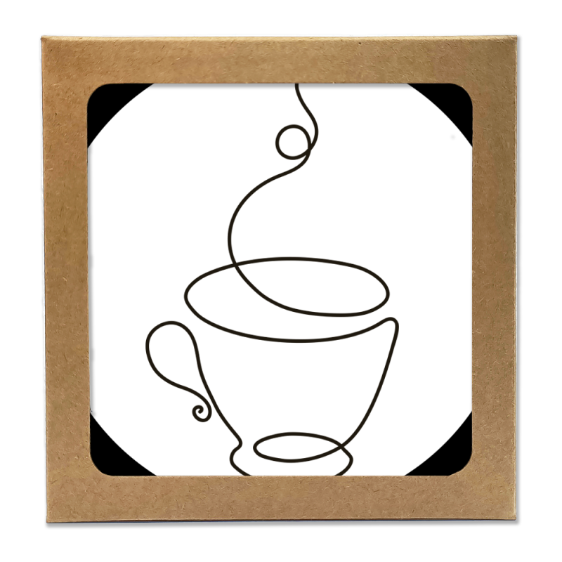 Ronde onderzetters - Lijntekening koffiekopje