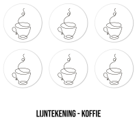 Ronde onderzetters - Lijntekening koffiekopje