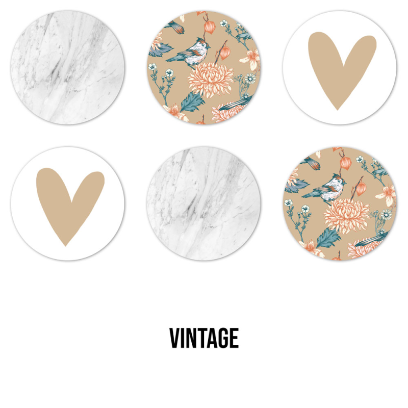 Ronde onderzetters - Vintage