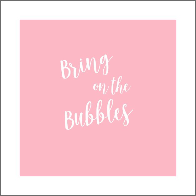 Vierkanten onderzetters - Bring on the bubbles - Roze