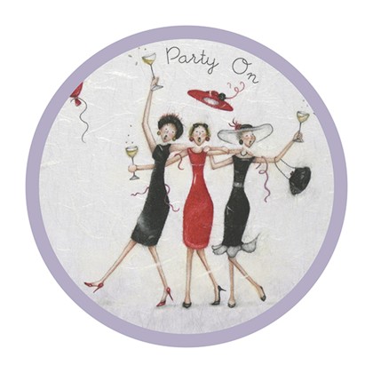 Ronde onderzetter - Party On