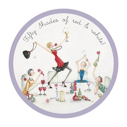 Ronde onderzetter - Fifty Shades of Red & White