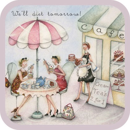 Vierkante onderzetter - We'll Diet Tomorrow