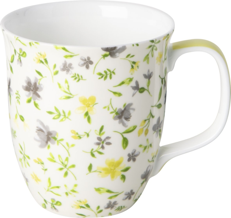 IHR - Mok 375 ml - Fleurs yellow grey IHR - Mok 375 ml - Fleurs yellow grey