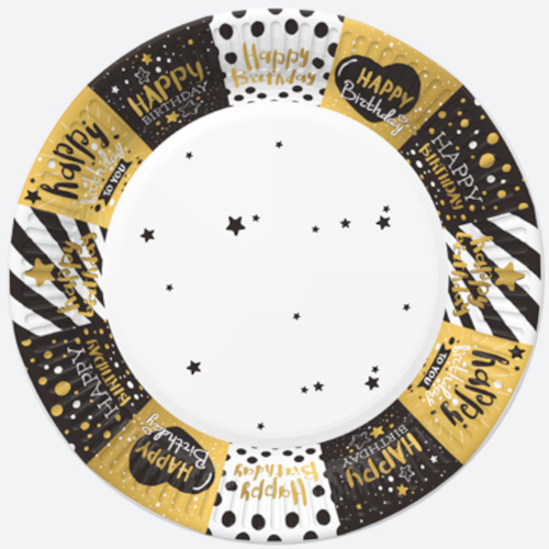 Maki - borden 18 cm - Golden Happy Birthday Maki - borden 18 cm - Golden Happy Birthday