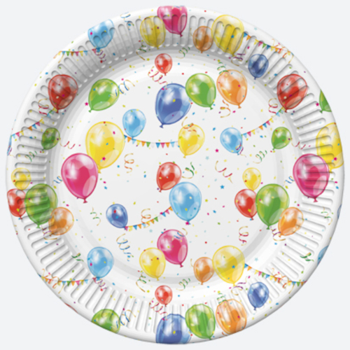 Daisy - Papieren bordjes 18 cm - Balloons Daisy - Papieren bordjes 18 cm - Balloons