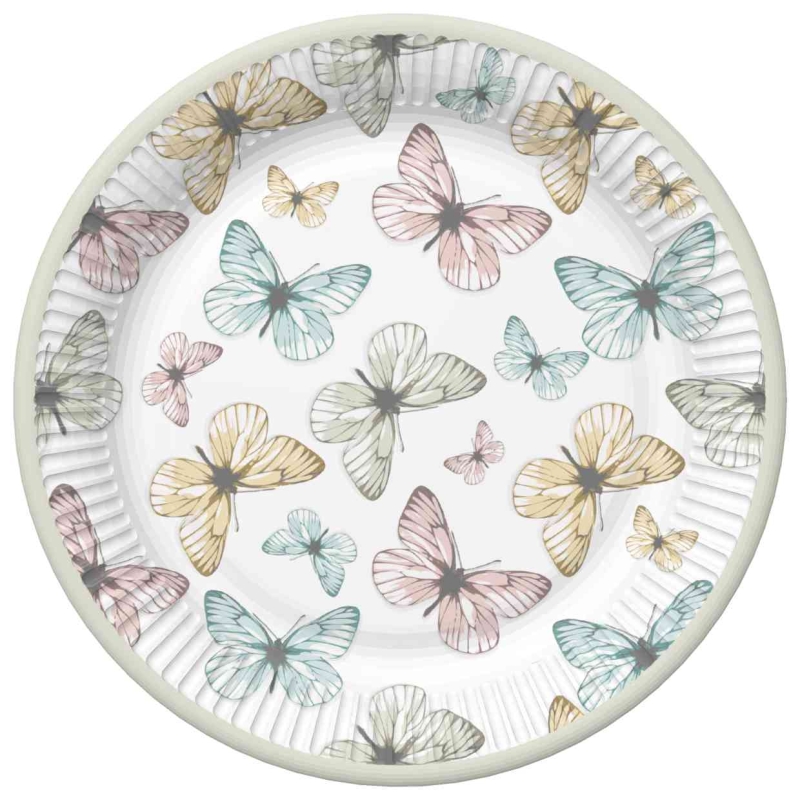 Daisy - Papieren bordjes 18 cm - Light Butterflies Daisy - Papieren bordjes 18 cm - Light Butterflies