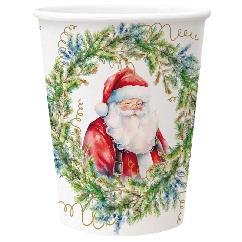 PAW - Papieren bekers - Cute Santa Claus PAW - Papieren bekers - Cute Santa Claus