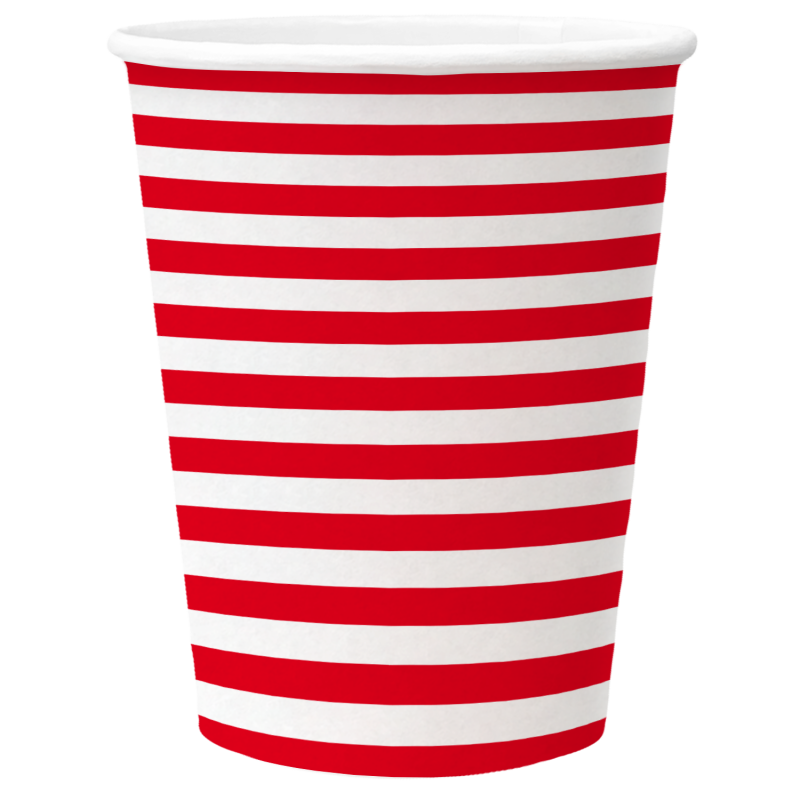 PAW - Papieren bekers - Stripes Red PAW - Papieren bekers - Stripes Red