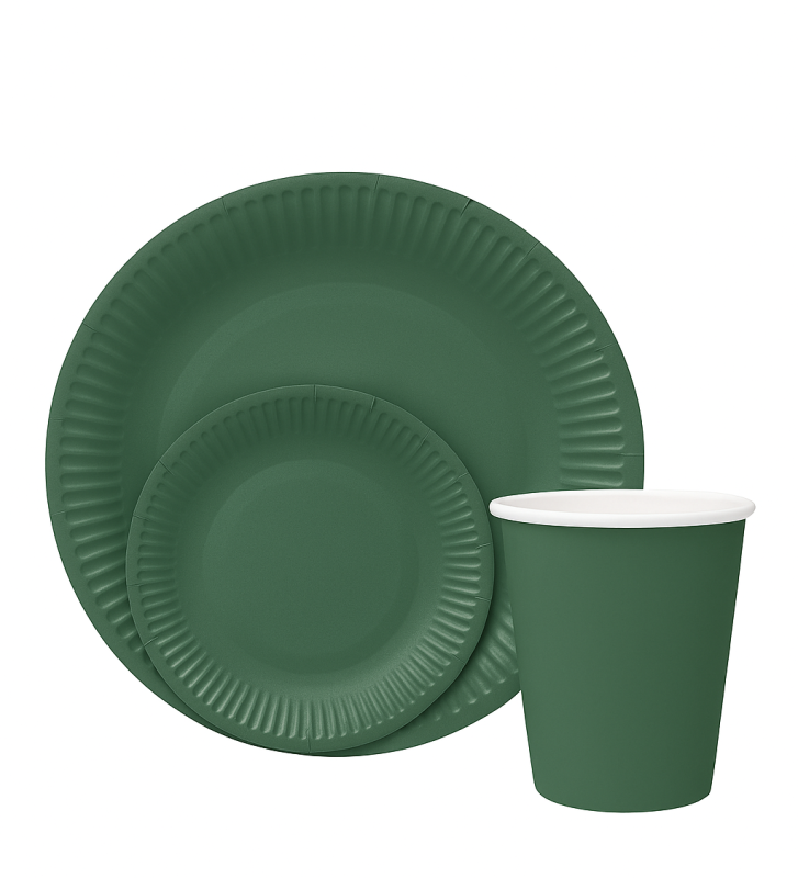 PAW - Papieren tafelset - Donkergroen