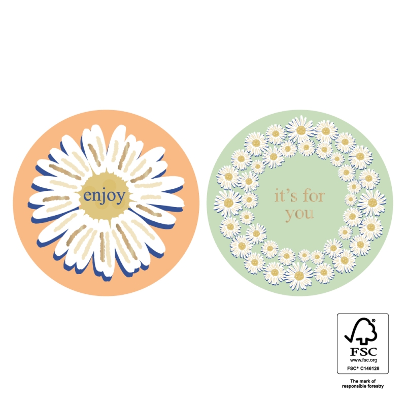 10 Cadeaustickers - Daisy