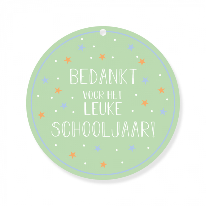 Label / kaart - Leuk schooljaar - Pistache