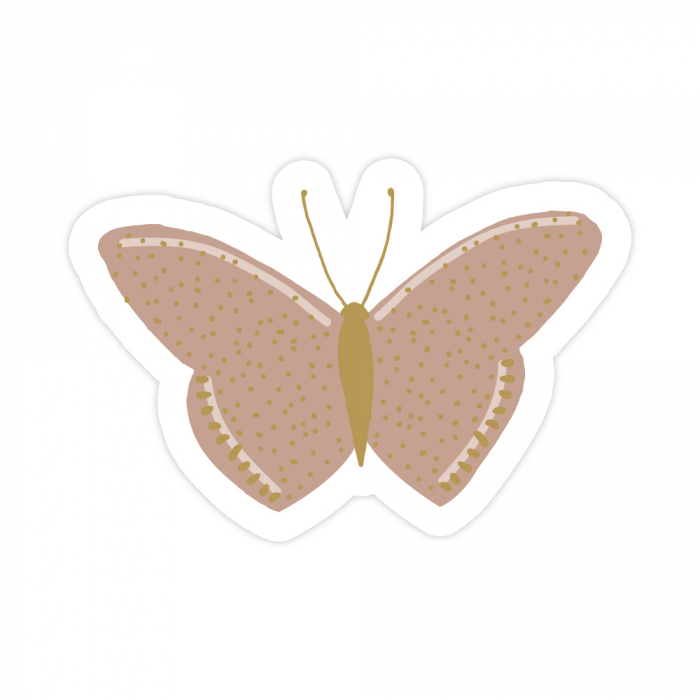 12 Stickers - Butterfly Gold Warm Pink