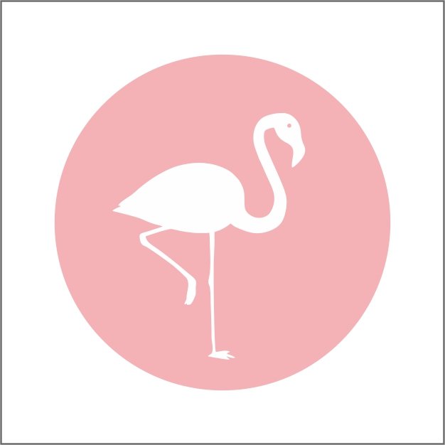 20 Stickers - Flamingo - Full color