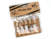 10 Houten knijpertjes - danseres - 30 x 25 mm