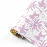 Cadeaupapier 50x300 cm - Lila - Goud - Tropical Party