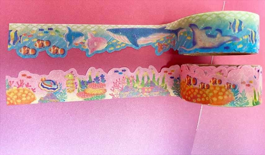 2 rollen Washi tape 20mm - Zeedieren 2 rollen Washi tape 20mm - Zeedieren