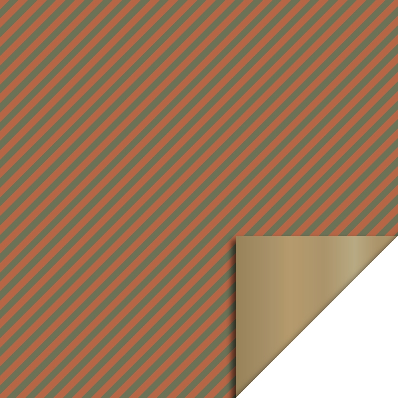 Cadeaupapier 70x300 cm - Duo Stripe Cognac/Green-Gold Cadeaupapier 70x300 cm - Duo Stripe Cognac/Green-Gold