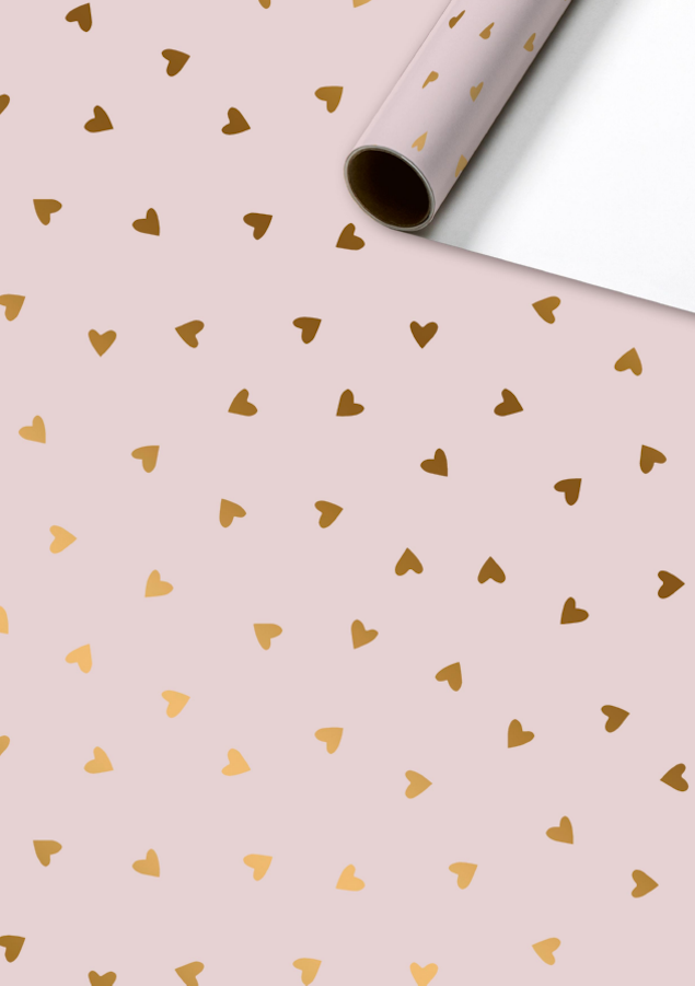 Cadeaupapier 70x150 cm - Naomi Lichtroze - Hartjes - goud Cadeaupapier 70x150 cm - Naomi Lichtroze - Hartjes - goud