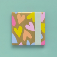 Cadeaupapier 70x300 cm - Big Hearts Gold Happy - Pistache