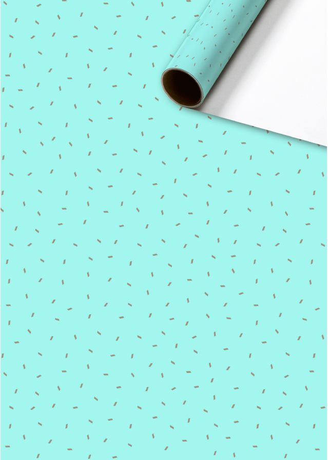 2 rollen Cadeaupapier - Turquoise - 70 cmx2m