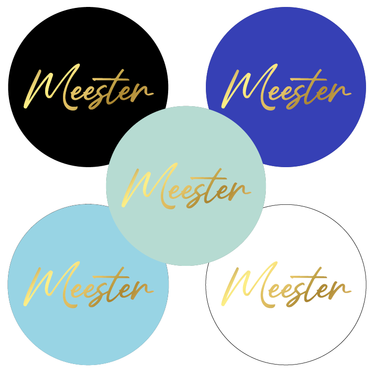 250 Stickers - Meester - 5 kleuren