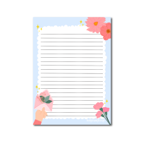 Only happy things - A5 Notitieblok - Stationery - Bloemen - Blauw