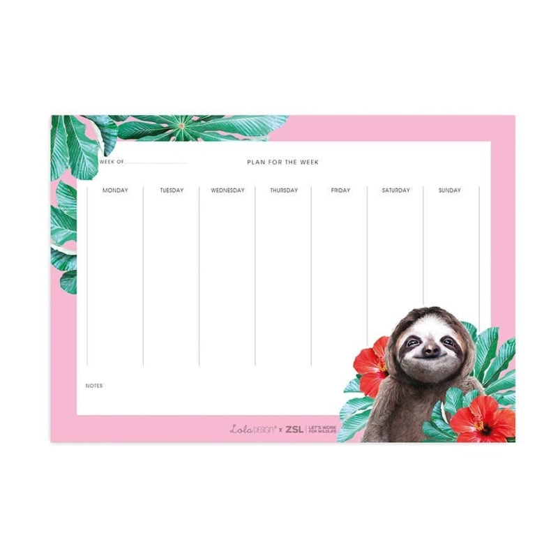 Weekplanner A4 - Luiaard
