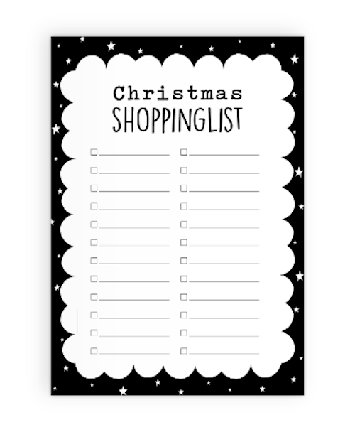 A5 Notitieblok - Christmas Shoppinglist
