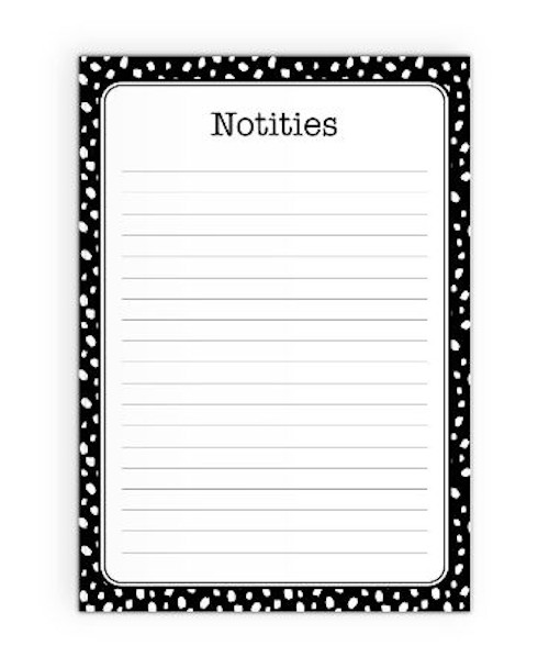 A5 Notitieblok - Dots zwart/wit