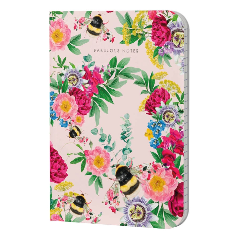 Lola Design - A5 Luxe Notitieboek - Roze - Bij - Gelinieerd