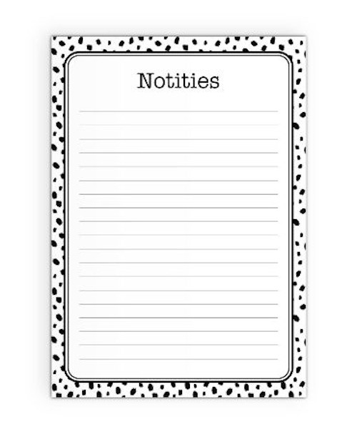 A5 Notitieblok - Dots wit/zwart